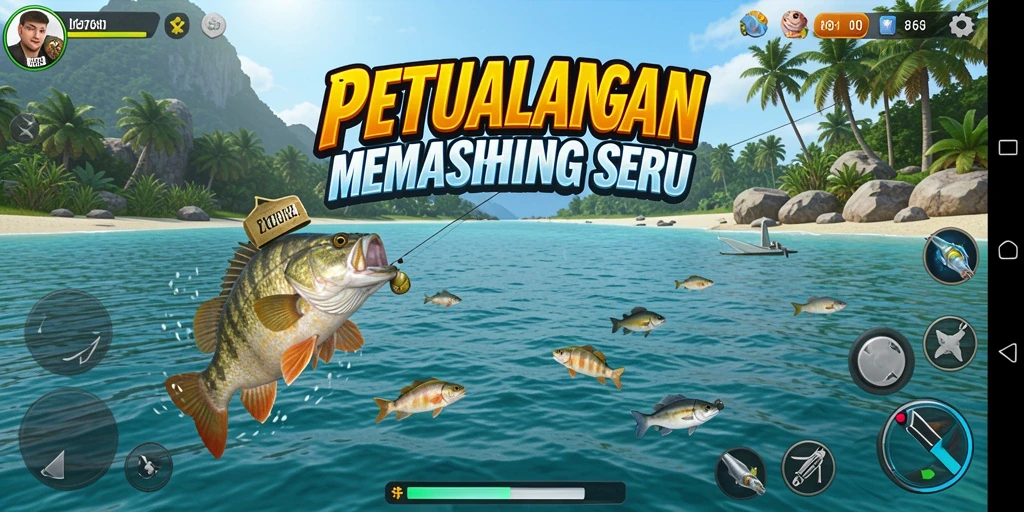 Tampilan gameplay mendebarkan dari game Fishing 8768.
