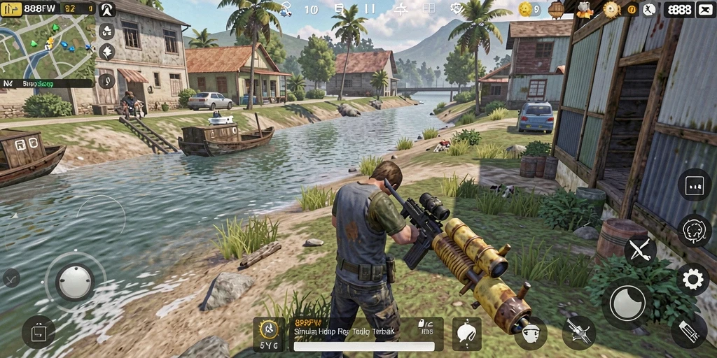 Screenshot gameplay 888FW menampilkan pengaturan simulasi yang realistis.