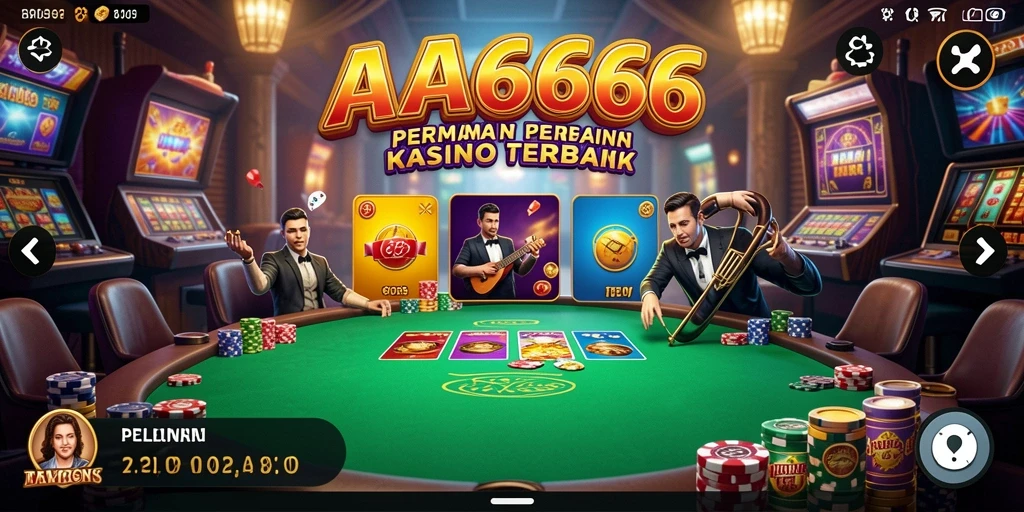 Tampilan gameplay menarik dari aplikasi Kasino AA666.