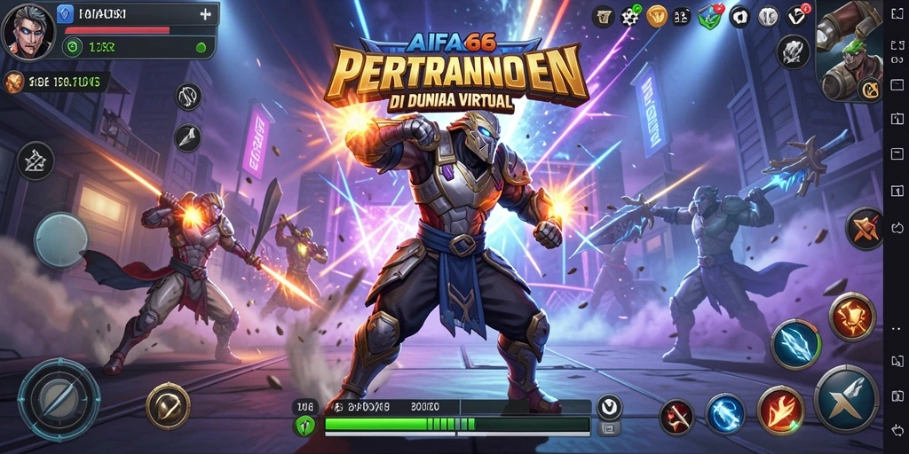 Tangkapan layar AIFA66 menampilkan pertarungan yang seru dan intens antar karakter.