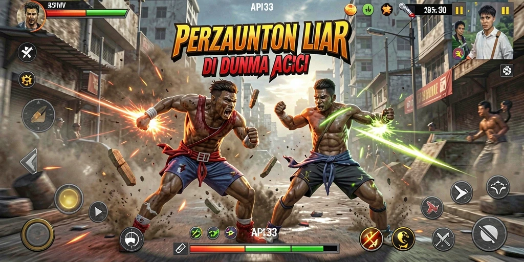 Tangkapan layar menunjukkan gameplay seru dan intens dari API33.