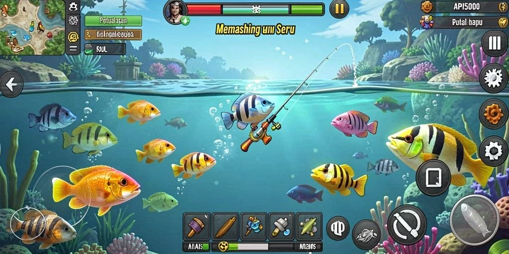 Tangkapan ikan besar dalam gameplay API5000 yang seru.