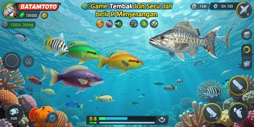 Tampilan gameplay BATAMTOTO dengan aksi tembak ikan yang seru.