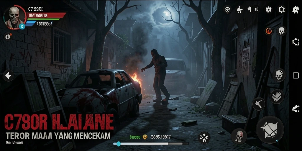 Tampilan gameplay C7890 yang penuh ketegangan dan horor.