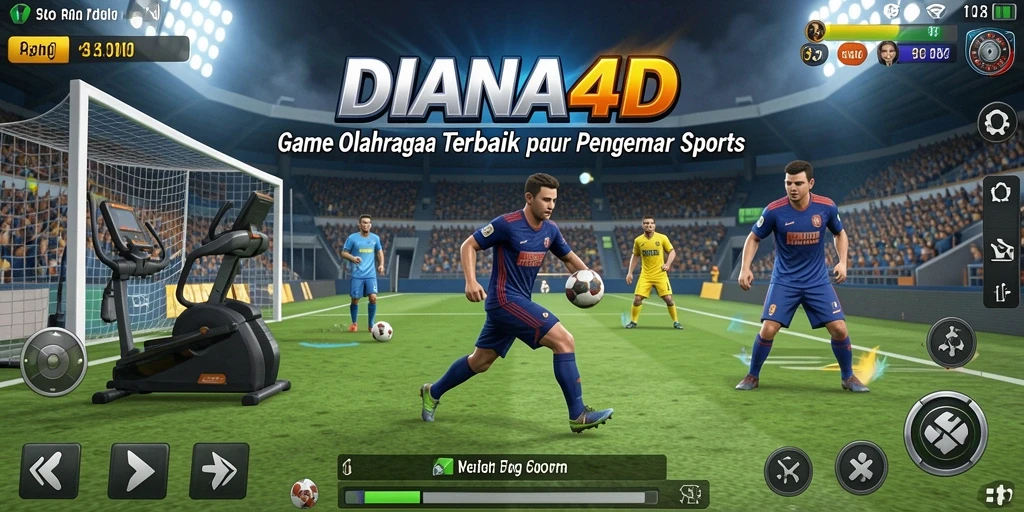 Tangkapan layar permainan DIANA4D menampilkan aksi seru di lapangan olahraga.