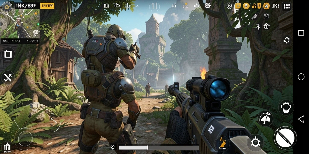 Tangkapan layar menunjukkan aksi seru dalam gameplay TPS INK789.