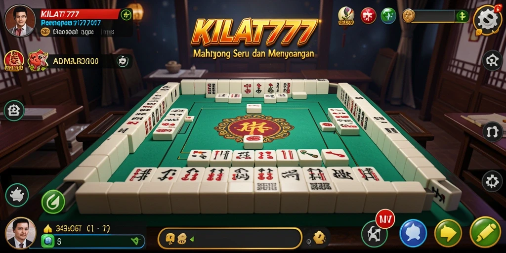 Tampilan gameplay KILAT777 yang seru dan menarik saat bermain Mahjong.