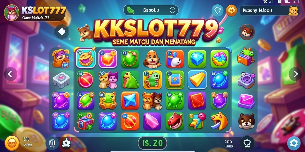 Tampilan gameplay menarik KKSLOT777 dengan elemen warna-warni.