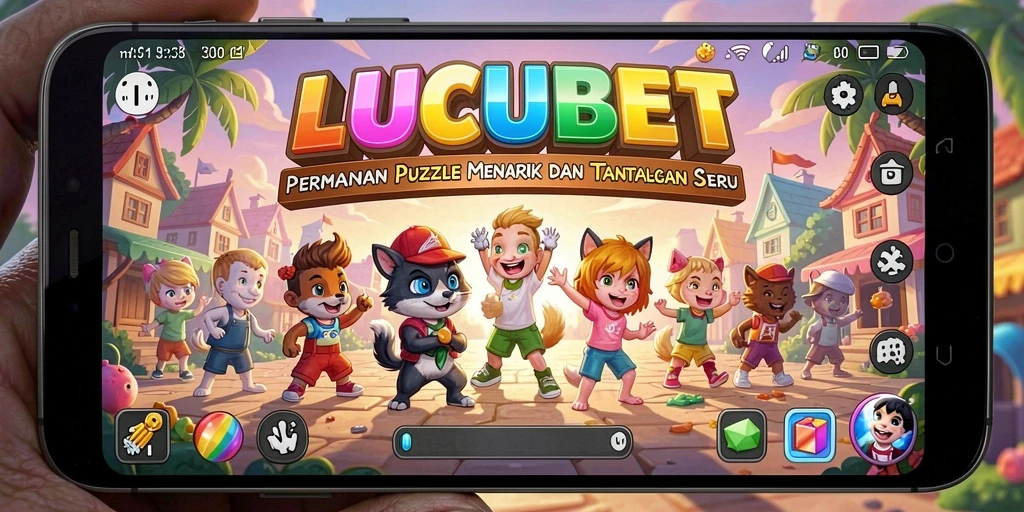 Tampilan gameplay LUCUBET dengan berbagai teka-teki menarik.