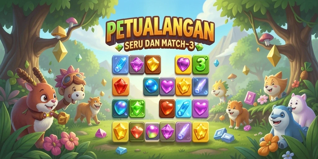 Tampilan gameplay seru di MZ356 dengan kombinasi match-3.