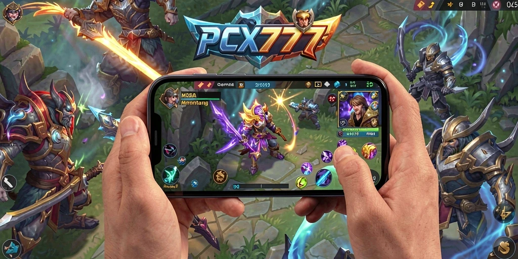 Tampilan menarik dari gameplay MOBA PCX777 yang penuh strategi.