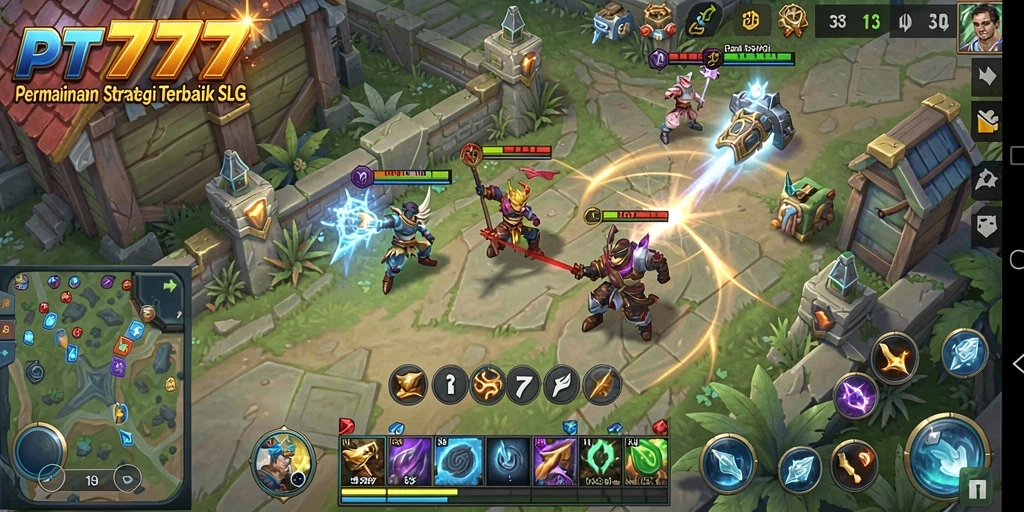 Screenshot menunjukkan gameplay PT777 yang aktif dan strategis.