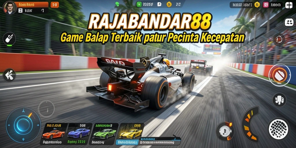 Tampilan menarik dari gameplay balap RAJABANDAR88 dengan kecepatan tinggi dan kendaraan beragam.