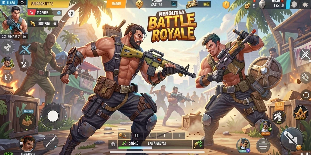 Gameplay seru dan mendebarkan di dunia Battle Royale.