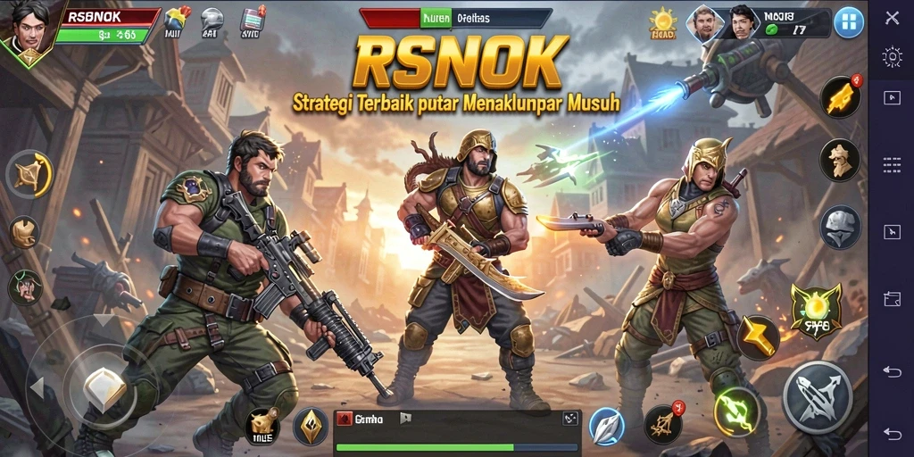 Tampilan gameplay RSNOK yang memperlihatkan strategi pertempuran yang dinamis.
