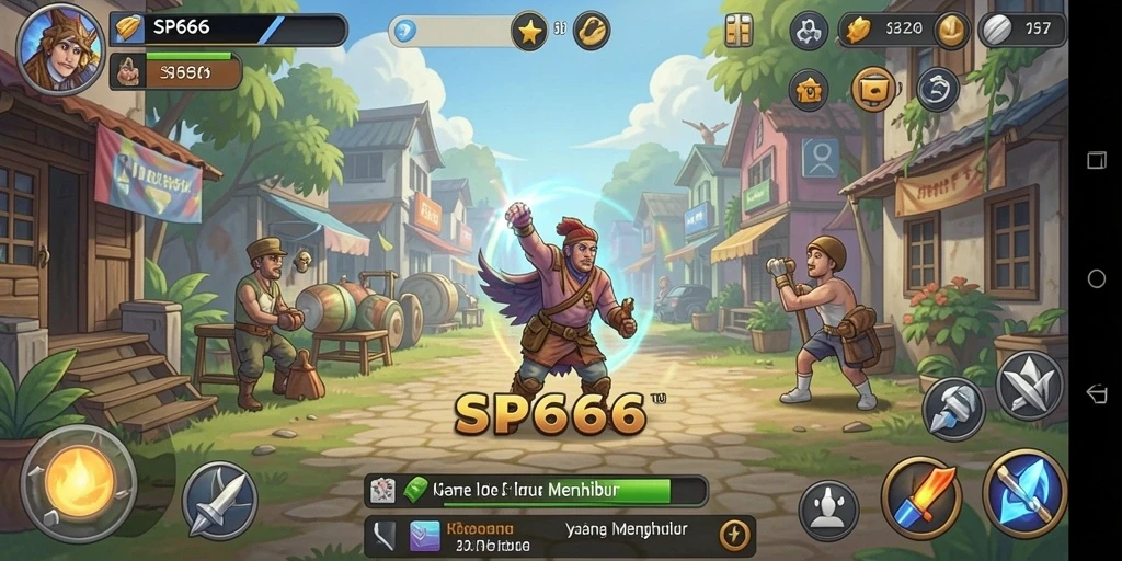 Tampilan gameplay SP666 yang seru dan penuh warna.