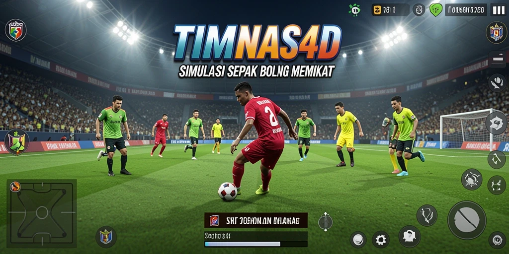 Tampilan impresif dari gameplay TIMNAS4D dengan unsur simulasi sepak bola.