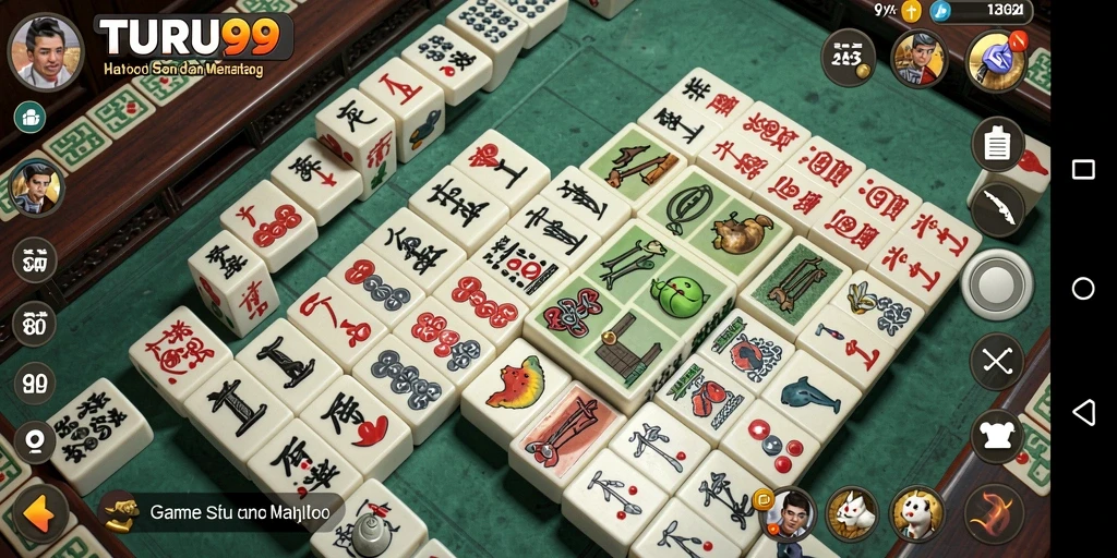 Tampilan gameplay Mahjong yang menarik dari TURU99.