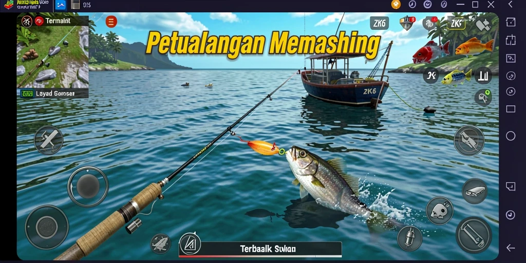 Tangkapan ikan beragam dalam gameplay ZK6 yang menyenangkan.